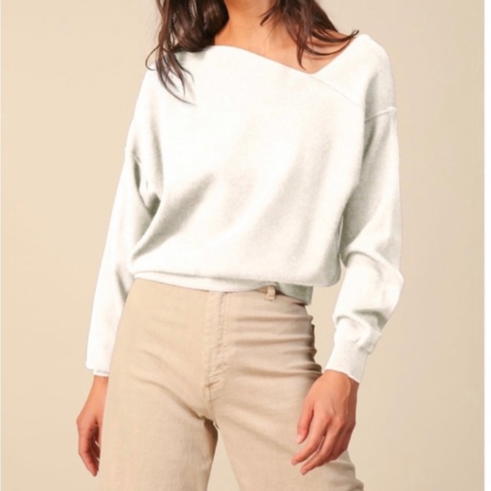 Revolve Line and Dot Asymmetrical Sweater